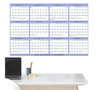 Planificateur mural effaçable à sec, calendrier effaçable,Planificateur mural réversible 2025 avec Marqueur - Décoration murale double face 36 x 24 pouces Décoration murale pour cartes de visite