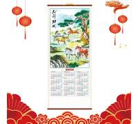 Planificaz Calendrier mural format papier pour agenda mensuel à suspendre, motif cheval du zodiaque 2026, organiseur avec mise en page de date transparente, bureau, école, salle de ortoir