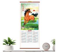Planificaz Calendrier mural format papier pour agenda mensuel à suspendre, motif cheval du zodiaque 2026, organiseur avec mise en page de date transparente, bureau, école, salle de ortoir