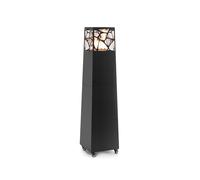 Planika - Pyramid, Chauffage de terrasse au gaz Moderne, cheminée d’extérieur, Jardin (Noir)