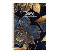 Planner 2026 Monthly Planner Large Blocks Flower Design With Dates, Weekly And Monthly Layout, Academic And Personal Organizer, Planner for School, Classroom, Office, Work, Study, Family Planning