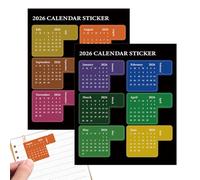 Planner Calendar Stickers, 2 Sheet Adhesive Labels, 2026 Monthly Planner Set, Scrapbooking Sticker Pack, Organizer Accessory with Sturdy Material, Stationery Tool for Students & Classroom