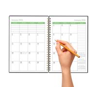 Planner mensuel, 36 mois Coiled Organizer 2026 to 2028, Tabbed Planning Notebook for Work Business Schedule Notes Study Productivity Calendar Agenda Management Office Home Use