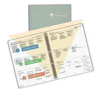 Planner Pad Organiseur à spirale à 3 niveaux avec entonnoir vers le bas, 12 mois, année civile (janvier à décembre 2024), couverture gris verdâtre/encre verte douce, 21,6 x 27,9 cm