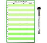 Planning et Liste à faire - To do list - magnétique effaçable pour frigo 15X21 cm A5 + 1 marqueur effaçable magnétique, liste à faire familial - pense bête (Repartition des taches)