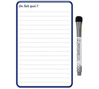 Planning et Liste à faire - To do list - magnétique effaçable pour frigo 15X21 cm A5 + 1 marqueur effaçable magnétique, liste à faire familial - pense bête (On fait quoi)