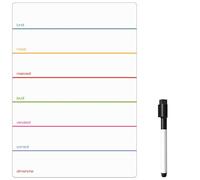 Planning Frigo Magnétique | Tableau Blanc Effaçable & Semainier | Liste de Courses et Calendrier pour Organisation Familiale (30 x 21cm [A4], multicolore deux)