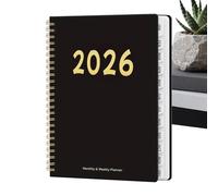 Planning hebdomadaire 2026 | 12 mois à spirales | Planificateur 2026 - Pour l'école, le travail, les étudiants, les femmes, les enseignants, la famille, la maison, l'université