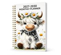 Planning mensuel 2027-2030, calendrier sur 4 ans avec couverture motif | Pour la planification mensuelle de la maison, du bureau et de l'école ; rendez-vous, rappels, factures, projets