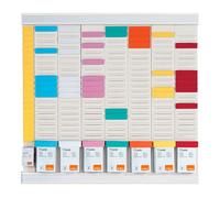 Planning Office Planner à fiches T - 7 colonnes, indice 2 + 1 colonne index - 24 fentes - Nobo blanc