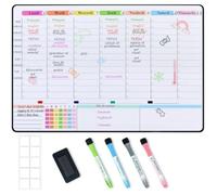 Planning Semaine magnetique emploi du temps Tableau Semainier Organisateur Frigo effaçable idéal pour Planifiion des CALENDRIER