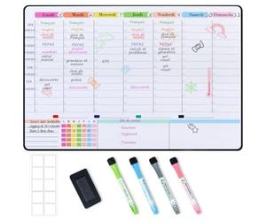 Planning Semaine magnetique emploi du temps Tableau Semainier Organisateur Frigo effaçable idéal pour Planifiion des CALENDRIER