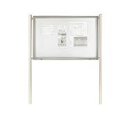 Planorga Vitrine d'affichage extérieur Classique 24 feuilles A4 - Porte levante - Fond magnétique - Pieds scellés