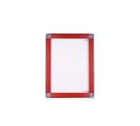 Planorga Vitrine d'affichage extérieur haute sécurité 6 feuilles A4 - Porte battante - Fond magnétique - Cadre Rouge
