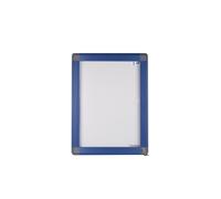 Planorga Vitrine d'affichage extérieur haute sécurité 6 feuilles A4 - Porte battante - Fond magnétique - Cadre Bleu