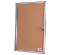 Planorga Vitrine d'affichage intérieur Eco Verticale avec serrure à clé 4 feuilles A4 - Porte battante - Fond liège