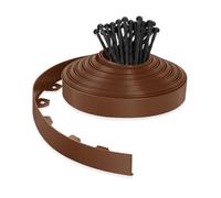 PLANTAWA Bordure Jardin Flexible Marron 10m avec 30 Piquets | Bordure Pelouse et Gazon, Délimitation Extérieur, Plastique Résistante pour Allée et Massif