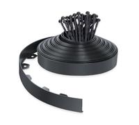 PLANTAWA Bordure Jardin Flexible Noir 10m avec 30 Piquets | Bordure Pelouse et Gazon, Séparation Extérieur, Plastique Durable pour Allée et Aménagement Paysager