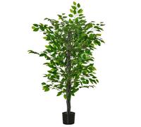HOMCOM Arbre Artificiel Plante Artificielle ficus H.1,35 m Tronc Branches Liane Lichen Feuilles Grand réalisme Pot Inclus