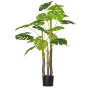 Plante artificielle - arbre artificiel - HOMCOM - monstera hauteur 1,2 m tronc branches feuilles tortue réalisme - plastique - 1,2 m