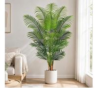 Plante Artificielle Areca Palmier Artificiel 150cm Fausse Plante Interieur et Exterieur en Pot Plastique Arbre Artificiel(1 Pack)