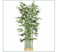 Plante artificielle Bambou - HOMCOM - 180 cm avec pot en bois de pin - Indoor/Outdoor - Vert