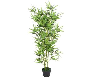 Plante artificielle bambou - VIDAXL - 120 cm - Vert - 552 feuilles - Pot plastique 11,5-16x13 cm - Tige bambou véritable