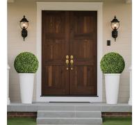 Plante artificielle buis, forme de boule - 584 mm - Forme de boule préformée - Polyéthylène - Vert - Pour intérieur et extérieur