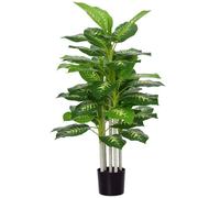 HOMCOM Plante Artificielle calathea Hauteur 120 cm Pot Ciment - intérieur