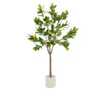 Plante artificielle citronnier 160 cm arbre décoratif en plastique pot inclus