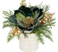 Plante artificielle Décoration de Noël dans pot en céramique Branche de sapin Boules Cônes de sapin