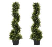 Plante artificielle en forme de spirale - Cèdre artificiel en pot - 90 cm - Pour intérieur - Fabriqué en plastique et en ciment - Couleur verte