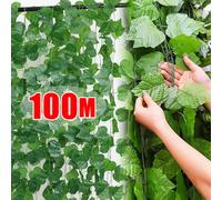 Plante artificielle feuille de lierre vert guirlande murale en soie suspendue vigne maison jardin décoration fête de mariage bricolage fausses feuilles de couronne Raisins