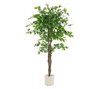 Plante artificielle ficus arbre réaliste décoratif 150cm en plastique pot inclus