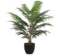 Plante artificielle fougère en pot - HOMCOM - branches flexibles - décoration intérieure extérieure - plastique - 90 cm - vert