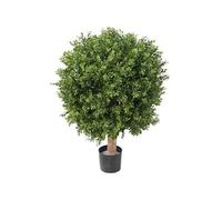 Plante artificielle haute gamme Spécial extérieur / Buis boule UV artificiel, coloris vert - Dim : H.82 x D.62 cm