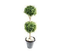 Plante artificielle haute gamme Spécial extérieur / Buis tige double boule - Dim : H.140 x D.40 cm