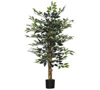 Plante artificielle - HOMCOM - ficus hauteur 1,3 m tronc branches liane lichen grand réalisme - plastique - 1,3 m