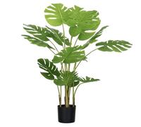 Plante artificielle - HOMCOM - monstera deliciosa avec pot inclus - intérieure - plastique - hauteur 120 cm - vert