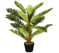 HOMCOM Plante Artificielle Palmier 85 cm avec 18 Grandes Feuilles Grand réalisme Pot Inclus