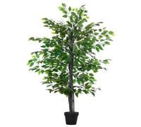Outsunny Arbre Artificiel Plante Artificiel Banyan Hauteur 1,45 m Tronc Branches Liane Lichen Feuilles Grand réalisme Pot Inclus