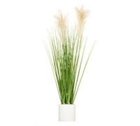 Plante Artificielle Plumeau - Pot en Ciment - H70 cm - Beige - Atmosphera créateur d'intérieur