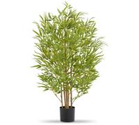 tectake® Plante Artificielle Bambou Artificiel 120cm Fausse Plante Interieur Arbre Vert Arbre Artificiel Décoration Maison idéal pour Décoration Salon Chambre Cuisine Dressing Chambre Enfant Bureau