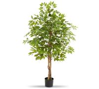 Plante artificielle - TECTAKE - Ficus artificiel FIDA à l'aspect naturel, volumineux et entretien facile, hauteur 160 cm - Vert
