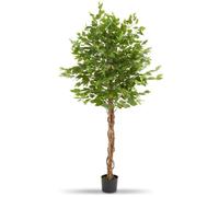 Plante artificielle - TECTAKE - Ficus artificiel FIDA à l'aspect naturel, volumineux et entretien facile, hauteur 180 cm - Vert