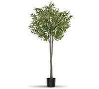 Plante artificielle - TECTAKE - Olivier artificiel OLEAND à l'aspect naturel, volumineux et entretien facile, hauteur 150 cm - Vert