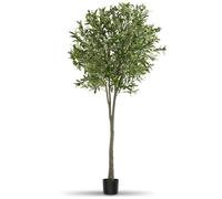Plante artificielle - TECTAKE - Olivier artificiel OLEAND à l'aspect naturel, volumineux et entretien facile, hauteur 210 cm - Vert