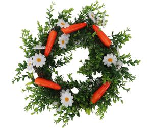 Plante de carotte Couronne Printemps Été Feuilles vertes artificielles pour décoration murale de vacances