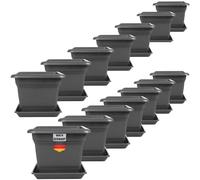 Plante de tomate avec soucoupe, 28 x 28 cm, lot de 14, couleur anthracite