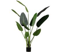 Plante artificielle en PVC et synthétique, vert, fils de fer internes, flexible - Woood, Strelitzia - 96x63x164 cm